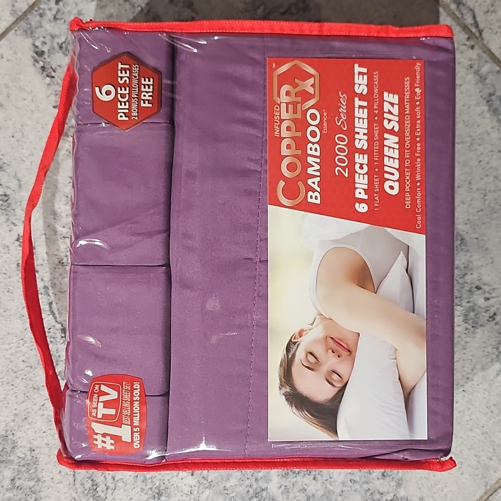 Copper 6-Piece Bamboo Sheets in Purple (Plum)